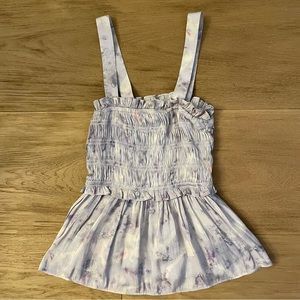 J. Crew Stretchy Ruched Silk Babydoll Tank Top